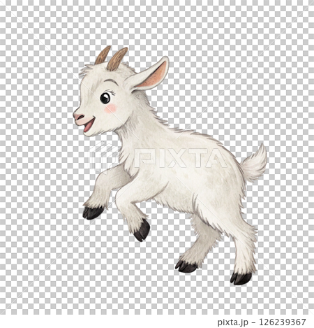 Cute animals, children's book style  White Background 126239367