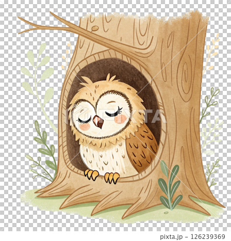 Cute animals, children's book style  White Background 126239369