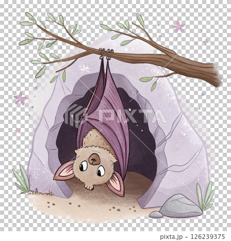 Cute animals, children's book style  White Background 126239375