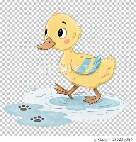 Cute animals, children's book style  White Background 126239384