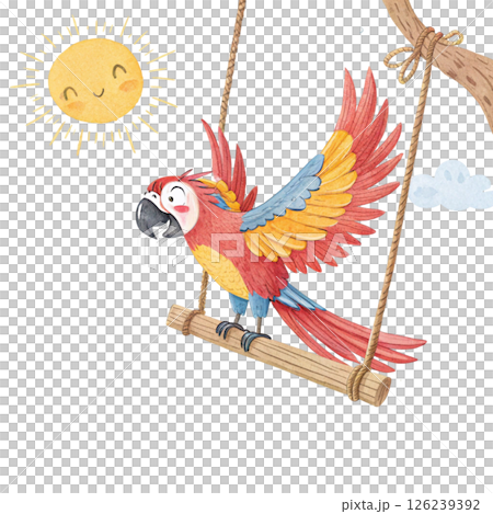 Cute animals, children's book style White Background Cute animals, children's book style White Background 126239392