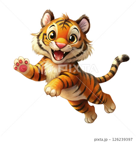 Cute animals, children's book style White Background Cute animals, children's book style White Background 126239397