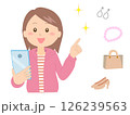 スマホでネットショッピングする女性 126239563