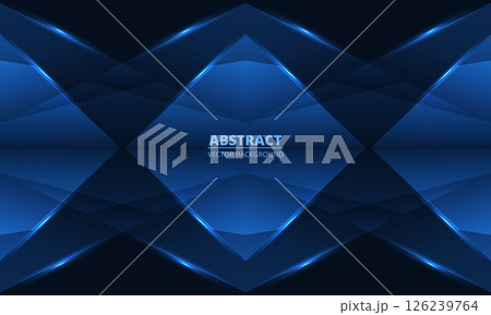 Dark blue modern abstract background with geometric shapes and glowing lines. 126239764