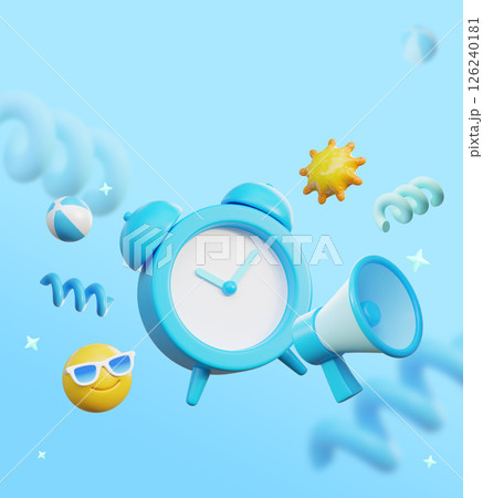 3D graphic summer event template image 126240181