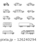 car vehicle outline design icon set 126240294