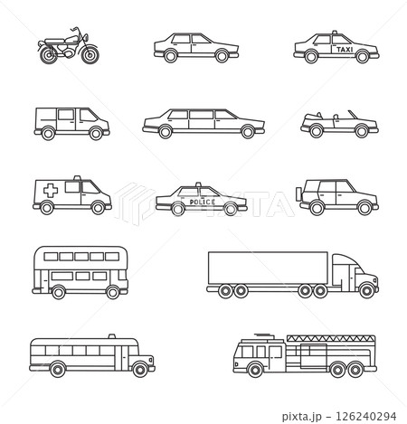 car vehicle outline design icon set car vehicle outline design icon set 126240294
