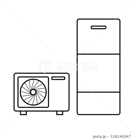 エコキュートのベクター線画 エコキュートのベクター線画 126240347