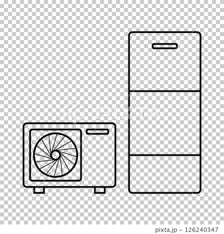 エコキュートのベクター線画 エコキュートのベクター線画 126240347