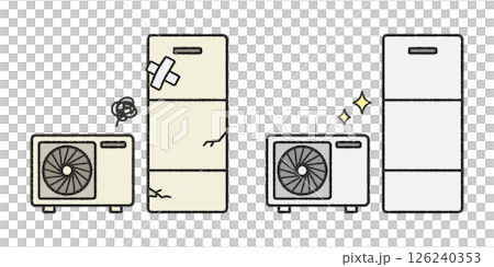 手描きエコキュートの故障・修理のBeforeAfter	 126240353