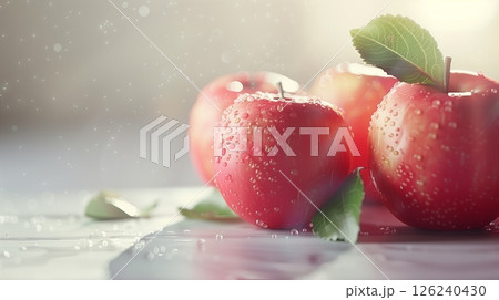 Apple fruit closeup with soft light background Apple fruit closeup with soft light background 126240430