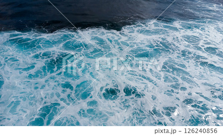 raging powerful ocean waves aerial view 126240856