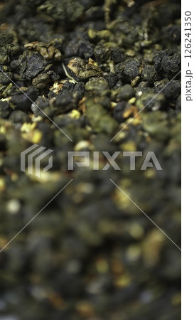 An Exquisite CloseUp View of a Loose Leaf Green Tea Blend That Captures Its Beauty and Essence. Media 126241350