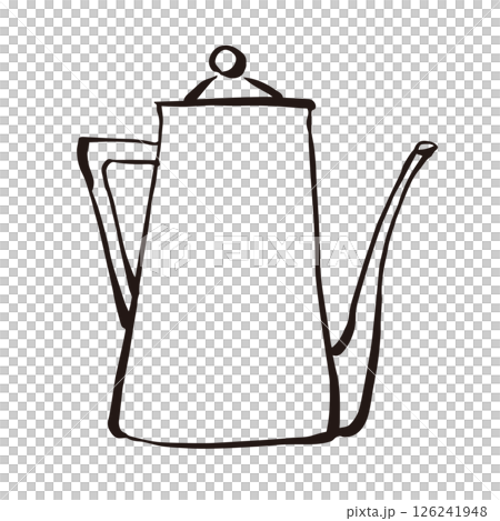 Kettle coffee cafe line drawing illustration Kettle coffee cafe line drawing illustration 126241948