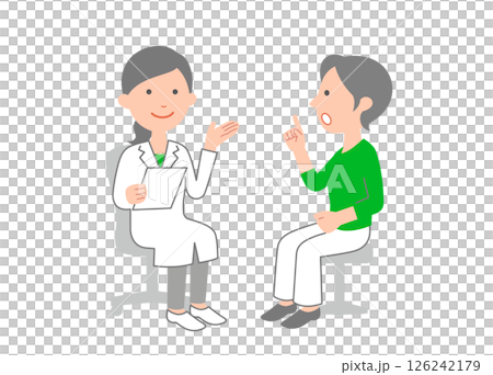 Female patient receiving a doctor's examination, whole body 126242179