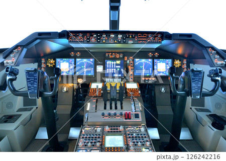 フライトシミュレーター　Boeing747-400　コックピット　操縦席　 126242216