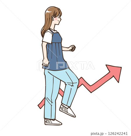 ステップアップしていく女性のイラスト 126242241