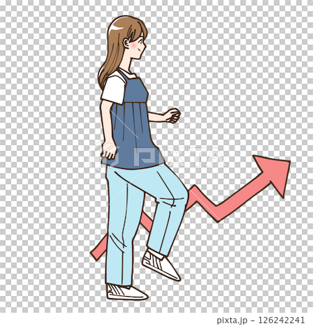 ステップアップしていく女性のイラスト 126242241