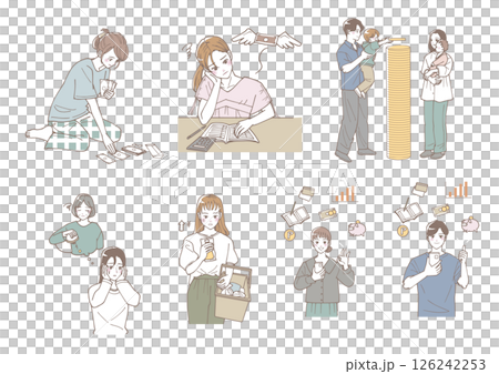 節約、家計についてのイラストセット 126242253