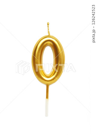 Birthday candles number zero isolated on white background Birthday candles number zero isolated on white background 126242523