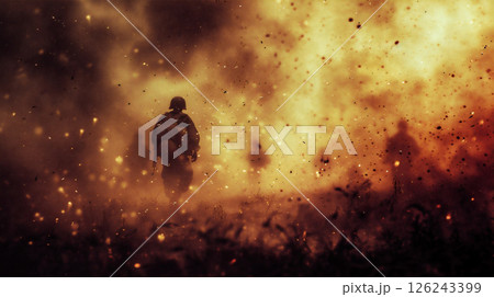 戦争中の軍人のイメージ 126243399