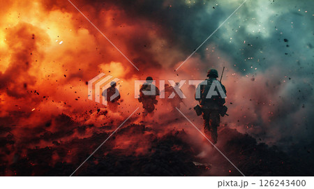 戦争中の軍人のイメージ 126243400
