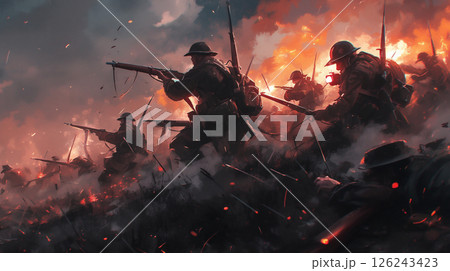 戦争中の軍人のイメージ 126243423