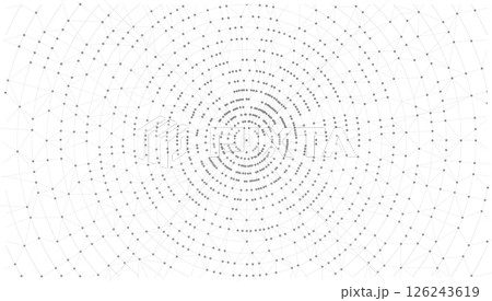Technology abstract background. Dots connected by lines. Minimalist mesh backdrop. Abstract polygonal radial shape. Plexus circles. 126243619