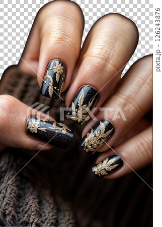 beautiful manicure with a nail art 126243876