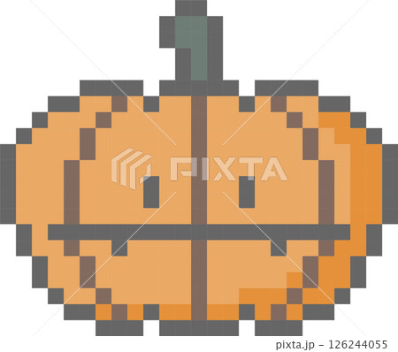 halloween pumpkin 8bit pixel art, flat icon design png illustration 126244055