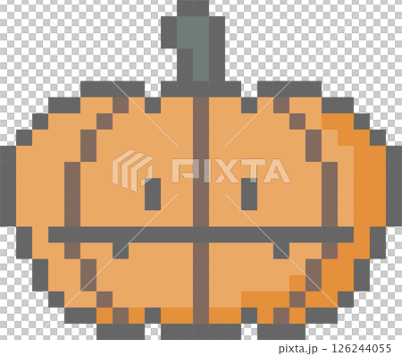 halloween pumpkin 8bit pixel art, flat icon design png illustration 126244055