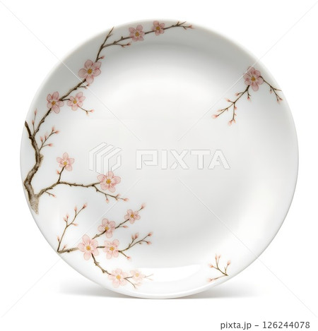 日本の自然美や四季を表現した伝統的なモチーフの伊万里焼の和皿。日本最古の磁器と言われている。 日本の自然美や四季を表現した伝統的なモチーフの伊万里焼の和皿。日本最古の磁器と言われている。 126244078