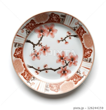 日本の自然美や四季を表現した伝統的なモチーフの伊万里焼の和皿。日本最古の磁器と言われている。 126244159