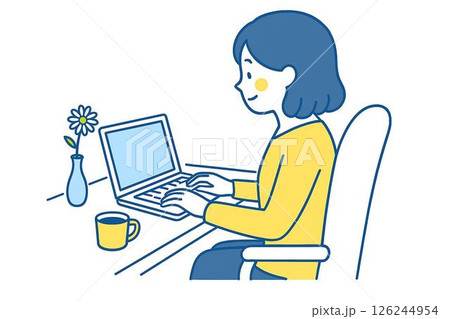 パソコンで副業を快適にする女性 126244954
