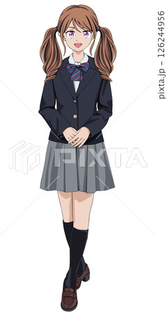 かわいい女子高生のイラスト 126244956