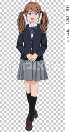 かわいい女子高生のイラスト 126244956