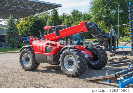 Agricultural telehandler forklift 126245603
