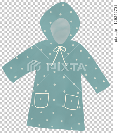 Watercolor Polka Dot Raincoat 126245755