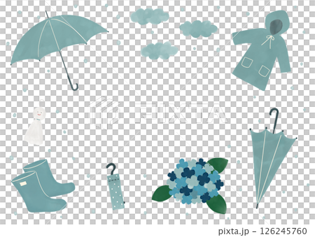水彩風格雨季框架 水彩風格雨季框架 126245760