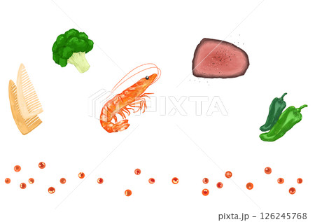 いろいろな食材のイラスト いろいろな食材のイラスト 126245768