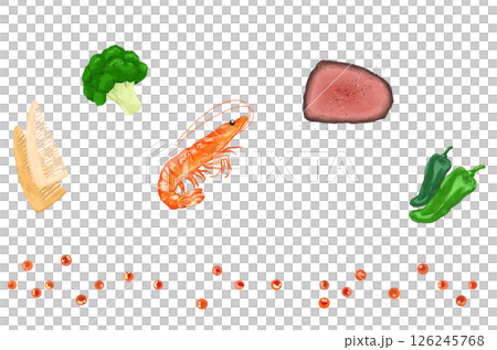 各種食材的插圖 126245768