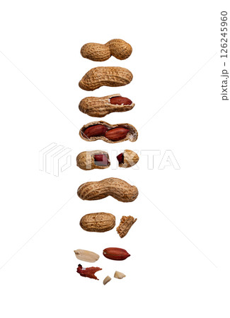 Peanuts with shell isolated on white 126245960