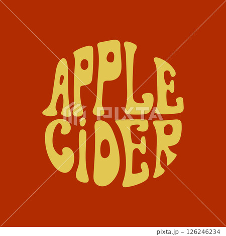 Retro groovy apple cider logo design with bold Retro groovy apple cider logo design with bold 126246234