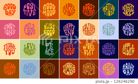 Color Positivity and motivation vibrant retro 126246290