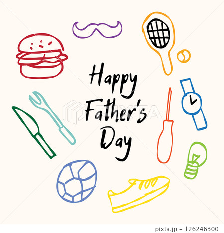 Colorful doodle celebrating father s day with 126246300