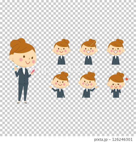 女性表情スーツパターン1 女性表情スーツパターン1 126246301