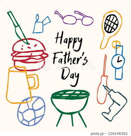 Happy father s day celebration with doodles of 126246302