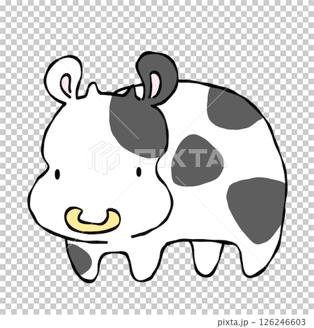 可愛牛的插圖 126246603
