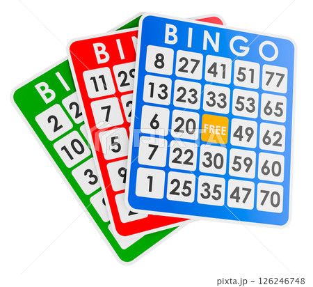 Bingo cards, 3D rendering 126246748
