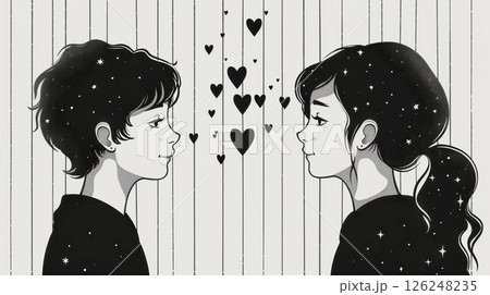 Happy couple of two people Happy couple of two people 126248235
